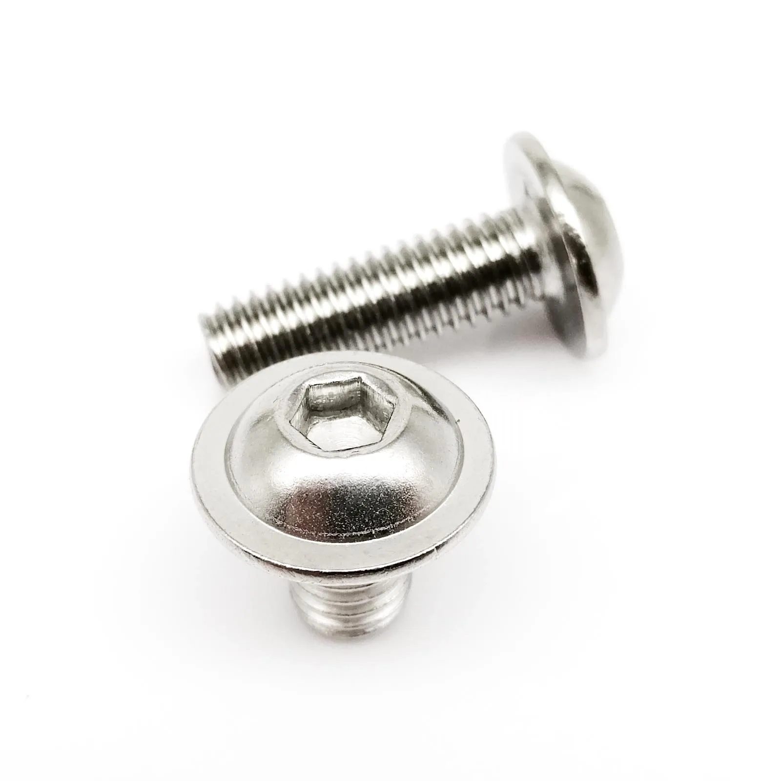 M2 M2.5 M3 M4 M5 M6 M8 ISO7380.2 304 A2 الفولاذ المقاوم للصدأ ألين عرافة مسدس المقبس زر مستدير رئيس مع غسالة طوق الترباس المسمار