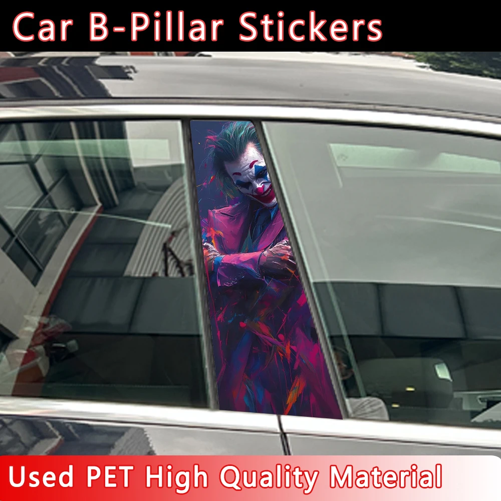 1pc/2pcs Graffiti Joker So Serious Cool Car B-pillar Stickers Waterproof for BMW E46 E90 E91 E60 E39 E36 E87 E92 E30 E34 E61 E62