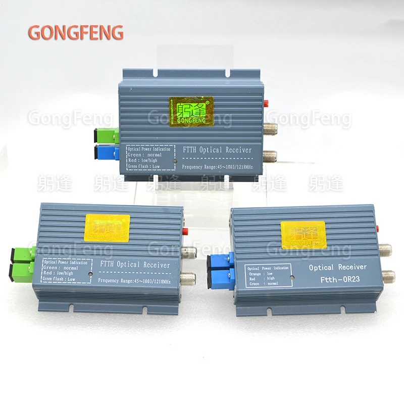 

FTTH Mode CATV Optical Receiver High Level Fiber Optical WDM Converter SC APC Duplex Connector 2 RF Output US ,AU Power Supply