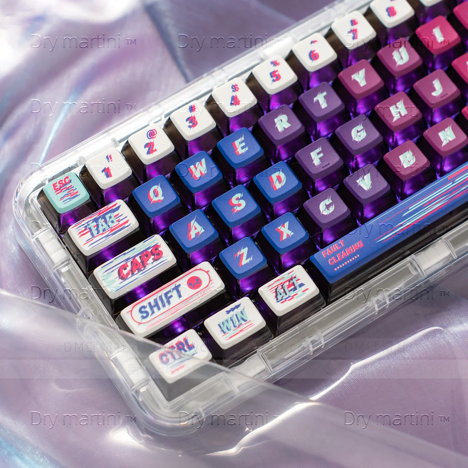 Fault Clearing Theme Custom Keycaps Set PBT Dye-Sublimation Translucent Pudding MDA 120key Caps for Mechanical Keyboards 68/75