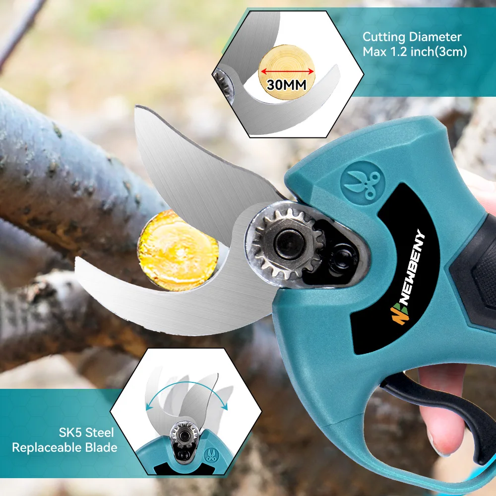 45mm Brushless Electric Pruner 4 Gears Cordless Handheld Orchard Shrub Pruning Tree Branches Cutter For Makita 18V Battery