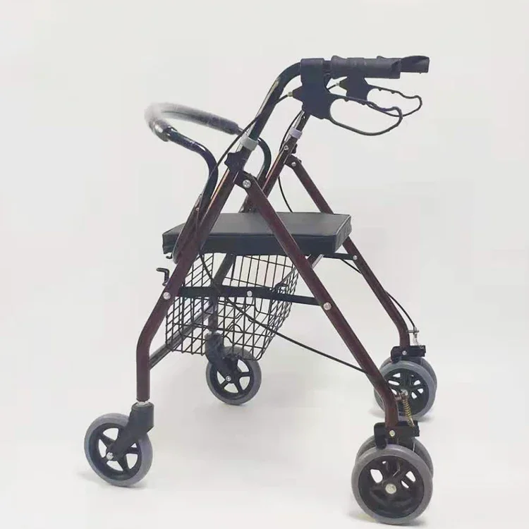 

Walker rollator burgundy Elderly disabled walker elderly shopping stroller