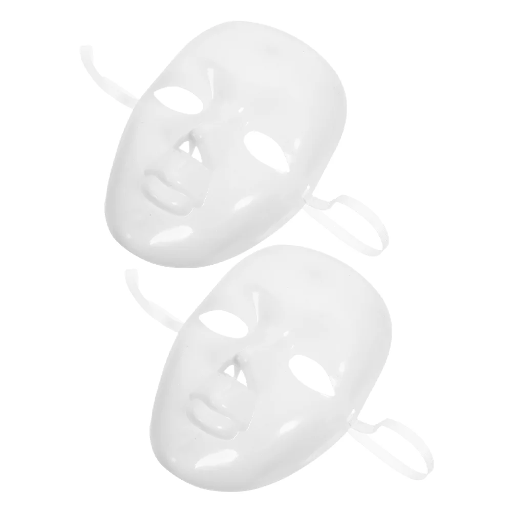 2-częściowa pusta ręcznie rysowana maska Białe maski na Halloween dla dorosłych do dekoracji malowanych