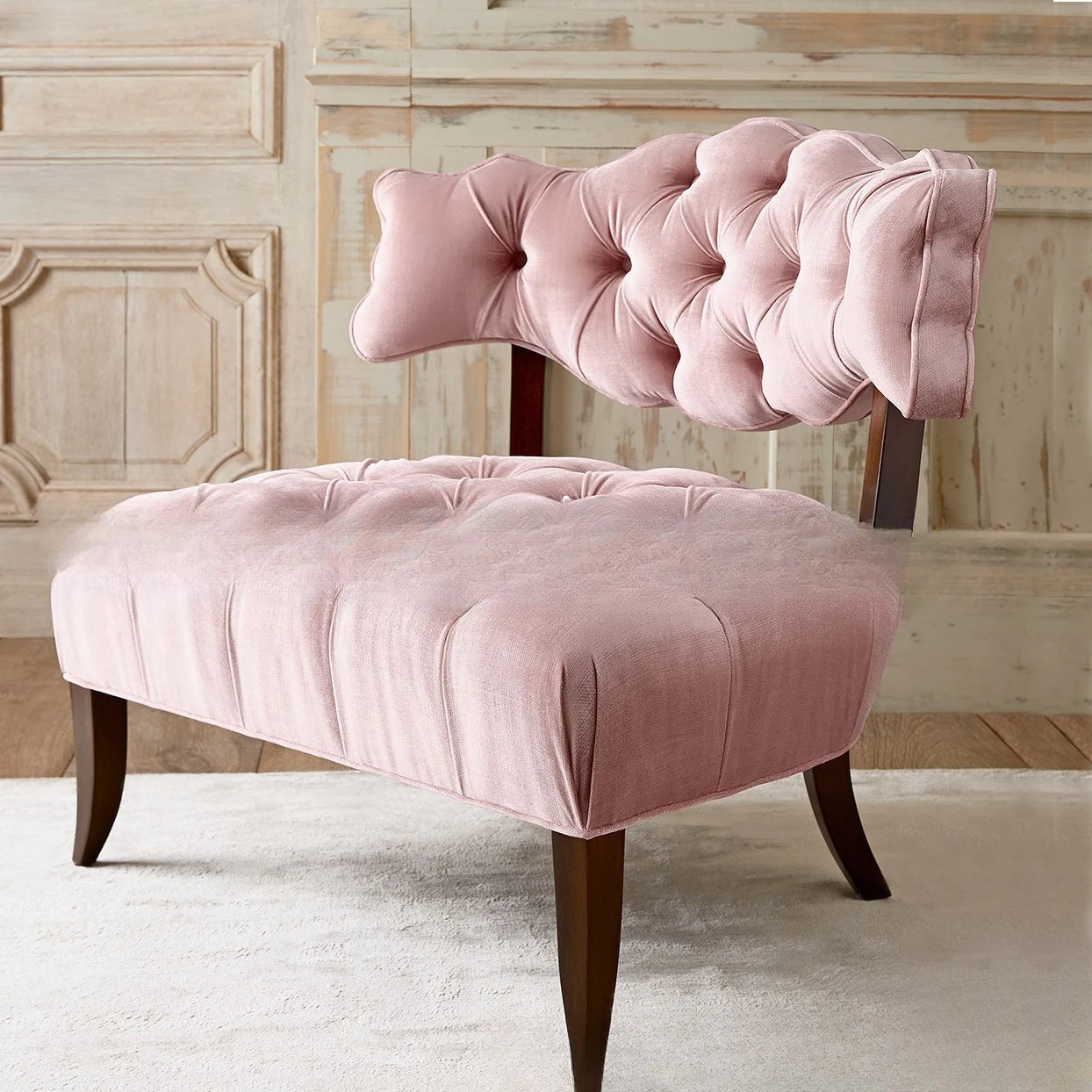 American country fabric, single sofa chair, simple modern furniture, living room soft bag, buckle dining chair study