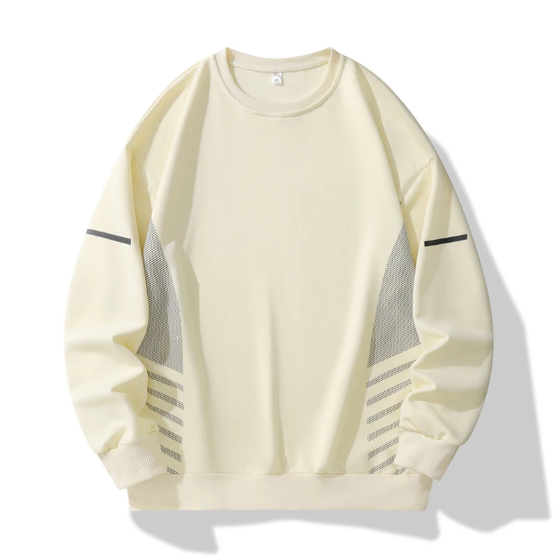 Spring Autumn Men\'s Clothing Round Neck Pullover Lantern Long Sleeve Striped Printing Casual Loose Hoodies High Street Tops