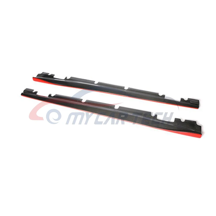 

For Mercedes W176 CLA Class C117 Sport Version AMG Universal Red Edge Style Carbon Fiber Side Skirts Extinsion Spoiler Apron
