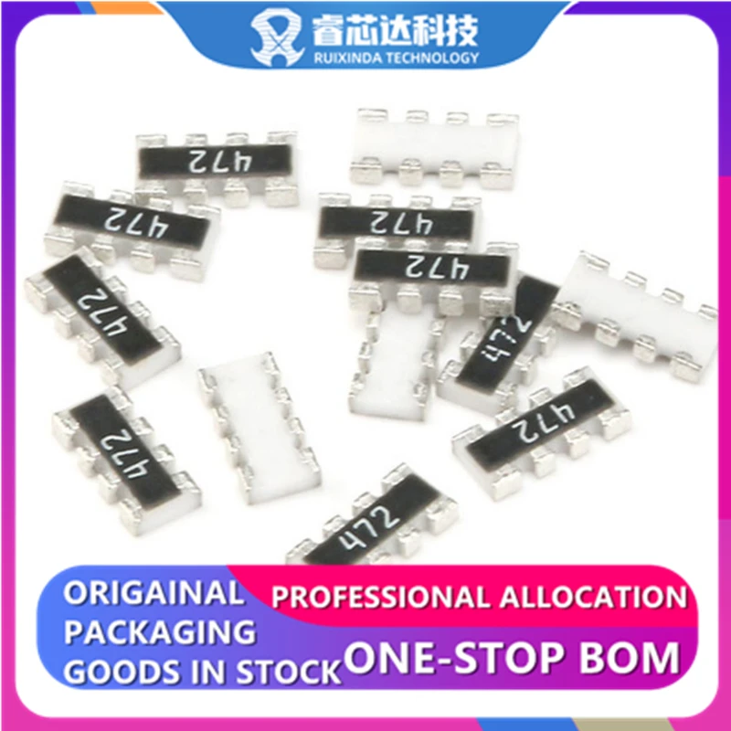 100pcs 0603x4 8P4R 4D03 5% 3216 1206 Chip Resistor networks arrays 0 10 100 470 Ohm 0R 1R 6.8R 10R 100R 470R 510R 560R 620R 10K