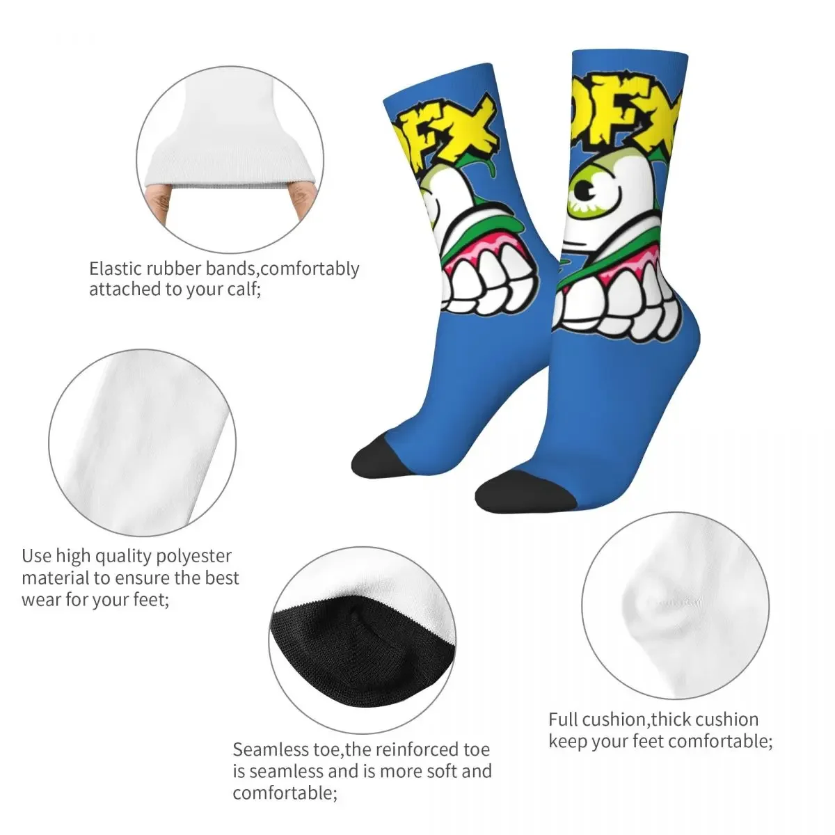 Fashion NOFX Punk Rock Band Basketball Socks Nofx Polyester Middle Tube Socks for Women Men