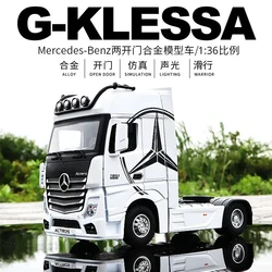 1:36 Mercedes-Benz ACIROS truck High Simulation Diecast Metal Alloy Model car Sound Pull Back Collection Kids Toy Gifts