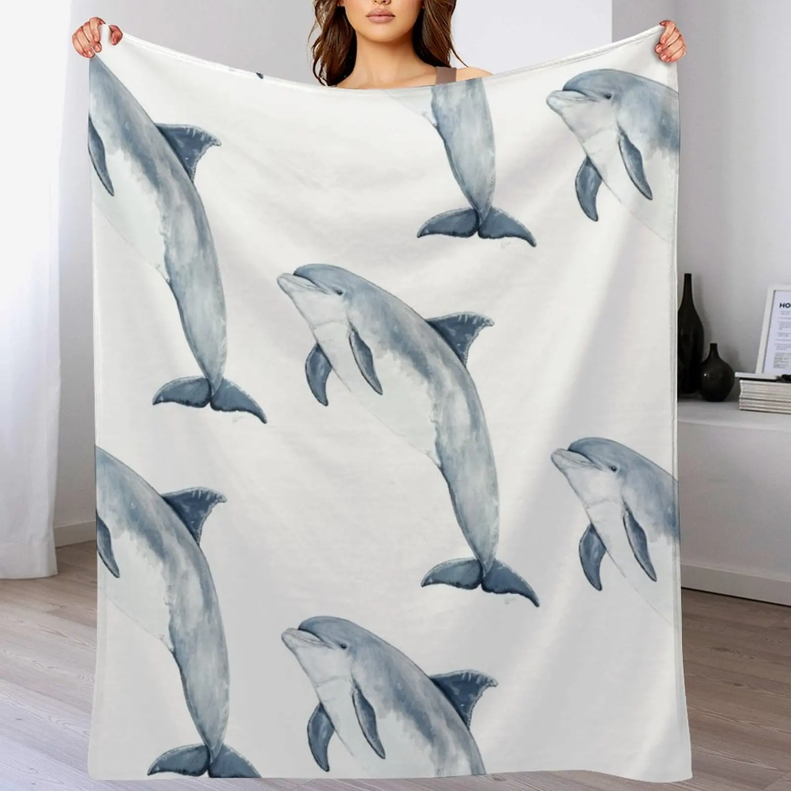 

Bottlenose dolphin Tursiops Throw Blanket Soft Breathable Blanket for Night Sleeping