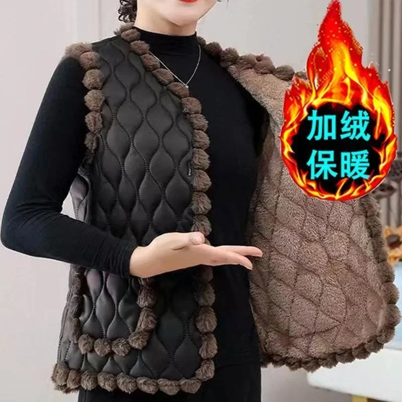 Female Large Size 5XL Waistcoat Coat Middle Aged Mother Sleeveless Jacket Ladies Patchwork Vest Outwear
