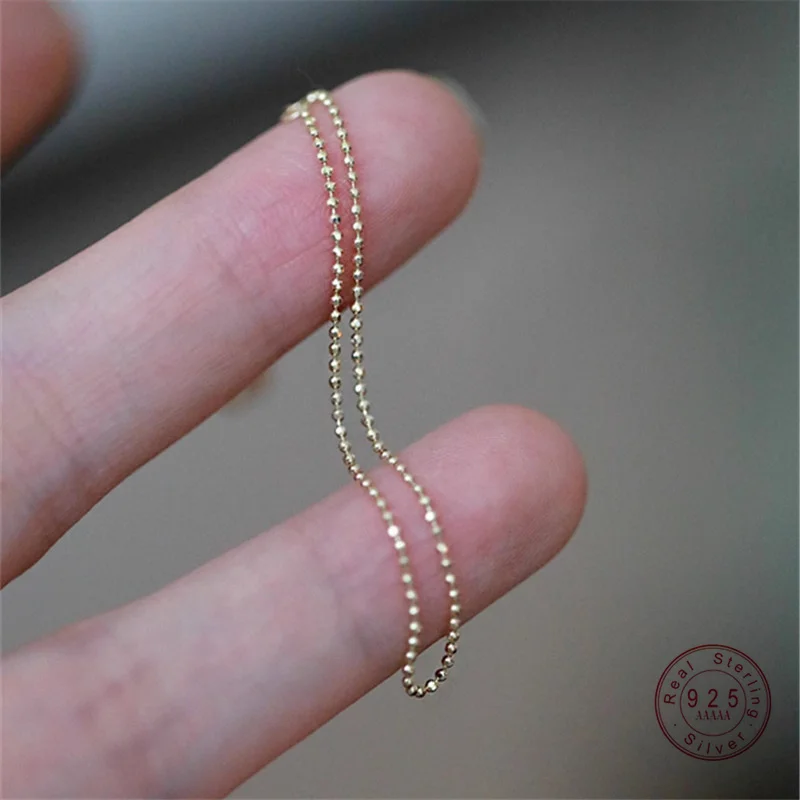 925 Sterling Silber Trendy vergoldete 14K Gold Armbänder Exquisite Perlen Gliederkette verstellbares Armband für Frauen Schmuck