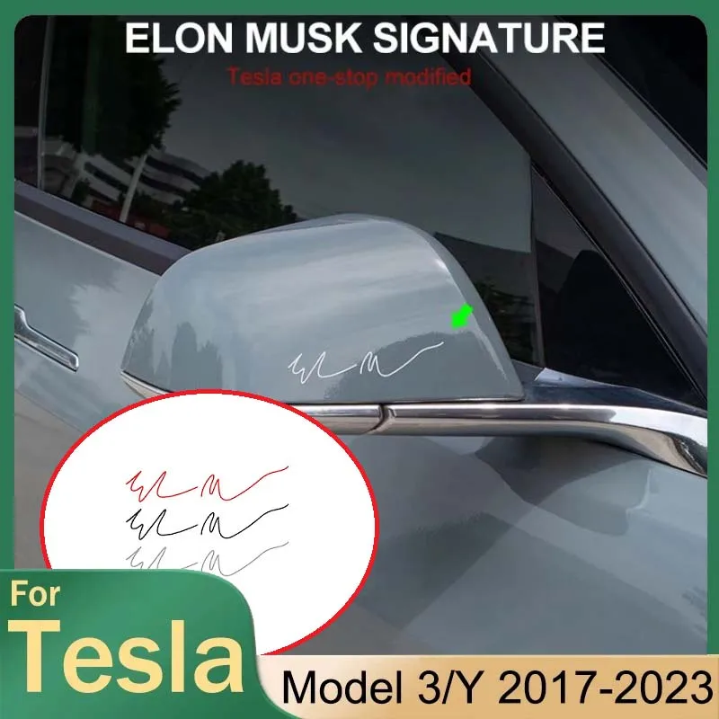 Car Sticker Elon Musk Signature For Tesla Model S 3 X Y Accessories Creative Auto Stickers Automobile Decals