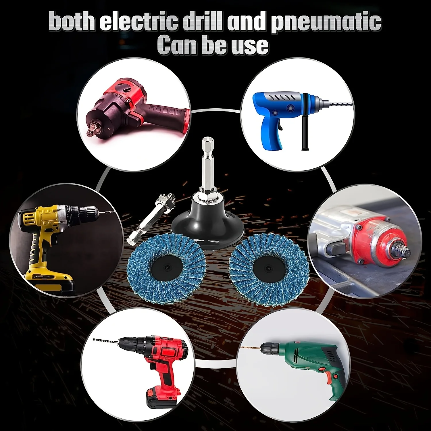 2 Inch Quick Change Flap Disc 40/60/ 80/120 Grit, Roll Lock Flap Sanding Disc with 1/4" Shank Pad Holder, Zirconia Alumina Flat