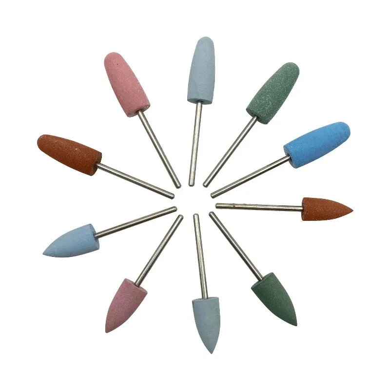 Colored Rubber Polishing Wheels with Shank 2.35mm, Mirror Grinding Heads for Gold Silver Copper Jewelry Jade Stone Finishing