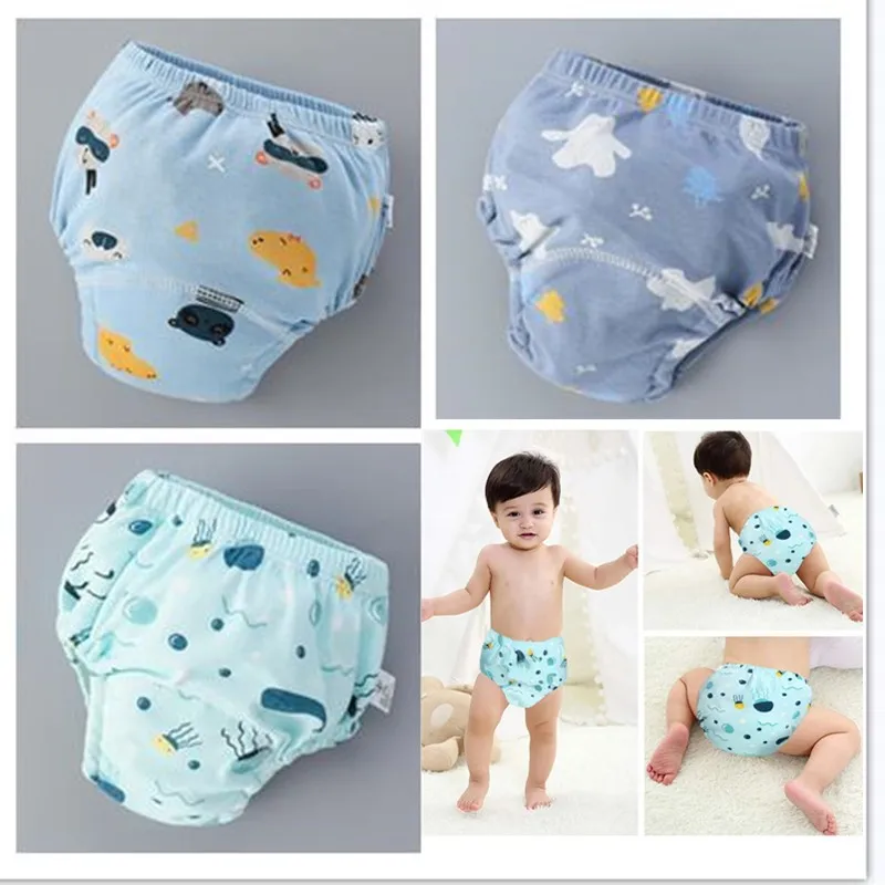 

3pcs 6Layer Gauze Diapers Cartoon Reusable Training Baby Pants Washable Breathable Four Seasons Cotton Boys And Girls Underwear