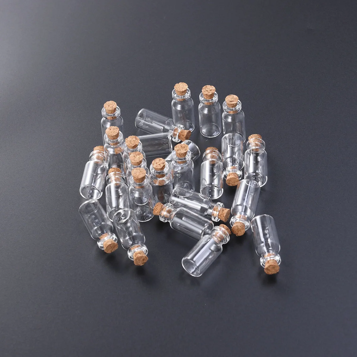

25 PCS Cork Test Tube Tubes with Lids Glass Bottles Deciduous Teeth Bamboo Caps
