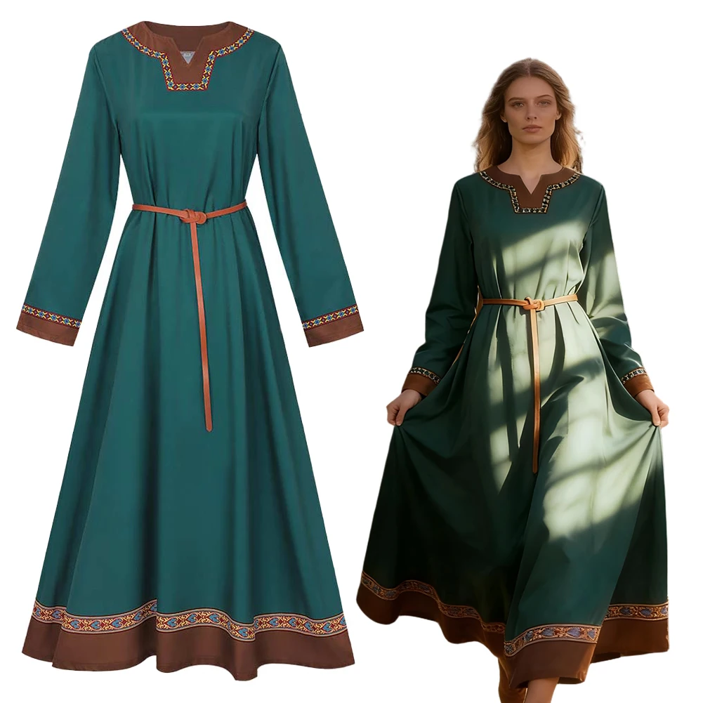 

Костюм для косплея: Средневековое платье викингов, ретро-стиль, эпоха Возрождения, женский сценический костюм, наряд для Хэллоуина и карнавала