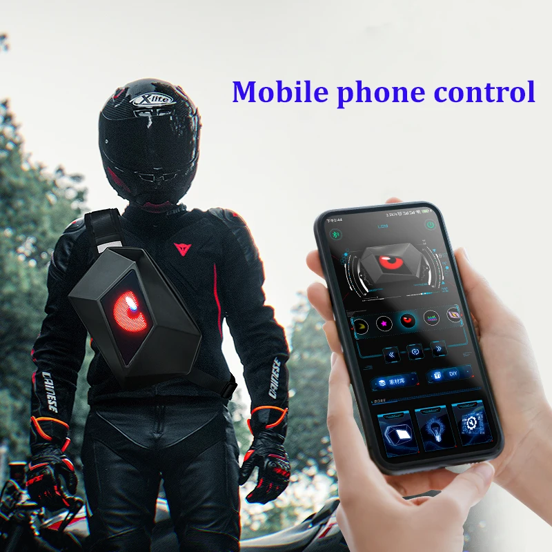 LED Smart Display Men Chest Bag Motorcycle Cycling Bag Travel Shoulder Bag Custom DIY Sport Waterproof Crossbody Bag For Woman