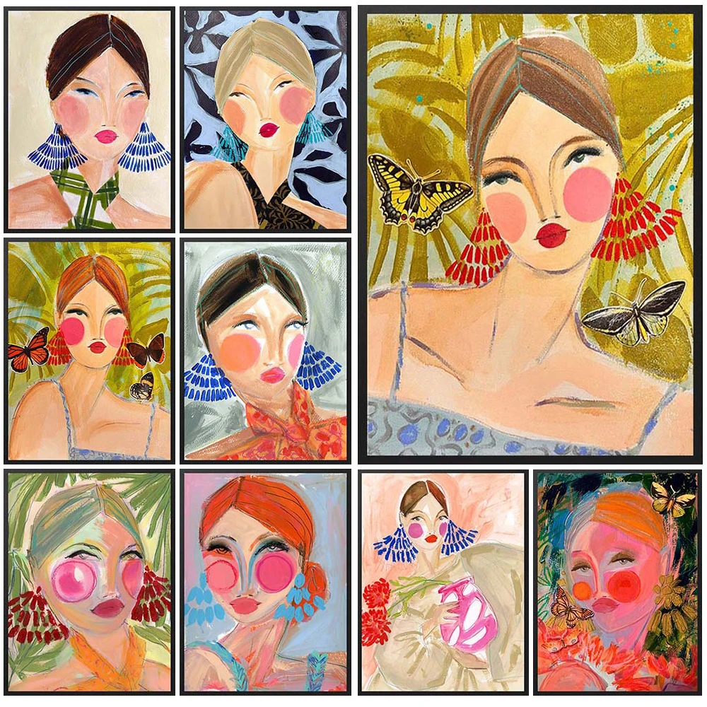 Abstract Girl Fashion Woman Po - Vintage Fashion Prints For Wall review and price