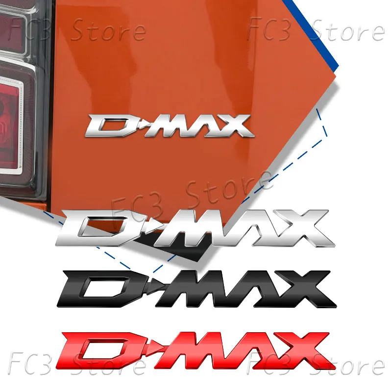 Novo Emblema de Plástico 3D ABS DMAX D-MAX, Adesivo para Carro, Logotipo Isuzu DMAX D-MAX, Emblema para Porta-Malas Traseiro, Adesivo para Para-lama Lateral, Peças Automotivas