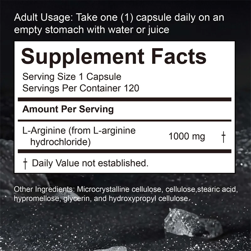 L-Arginine Capsules - support Muscle, Energy and Endurance, Pre-Workout Performance & Muscle Mass