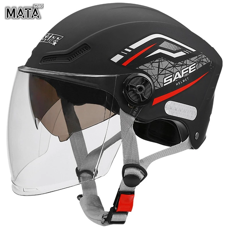 

Motorcycle Helmet Electric Vehicle Protection All-season Universal Riding Helmet Lightweight and Breathable Quick Buckle Helmet