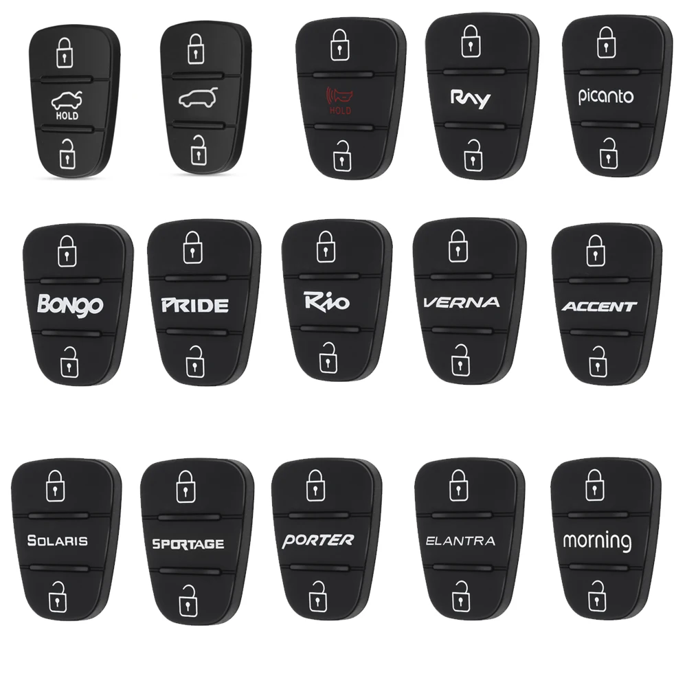 

3Buttons Rubber Pad Insert Replacement Fit for Hyundai Solaris Accent Tucson l10 l20 l30 Kia Rio Ceed Flip Remote Car Key Shell