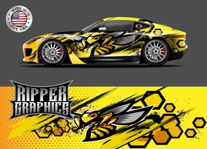 

Custom Bee Sting Vinyl Wrap Graphics Decals Custom Sticker Free Laminate