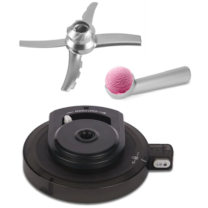 Outer Bowl Lid with Paddle Spoon for NC500/NC501 Series Ice Cream Maker Reusable Creami Lid Replacement Kit-A09G
