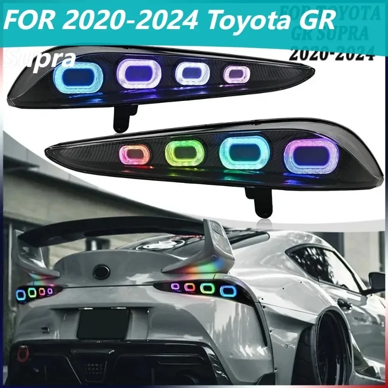 

Для Toyota GR Supra 2020-2024 светодиодные задние фонари из углеродного волокна RGB задние фонари Plug and Play