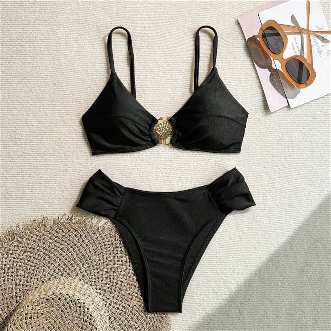 S - XL, 7 Farben, hoch geschnittener Bikini, Damen-Badeanzug, zweiteiliges Bikini-Set, gepolsterter Badeanzug, Badebekleidung, Modell V7117. – Detail 16