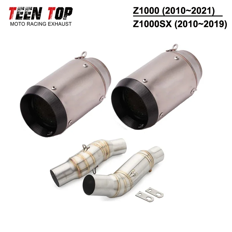 

Full System Motorcycle Exhaust Escape For Kawasaki Z1000 Z1000SX 2010 - 2021 Modified Carbon GP Muffler Middle Link Pipe N