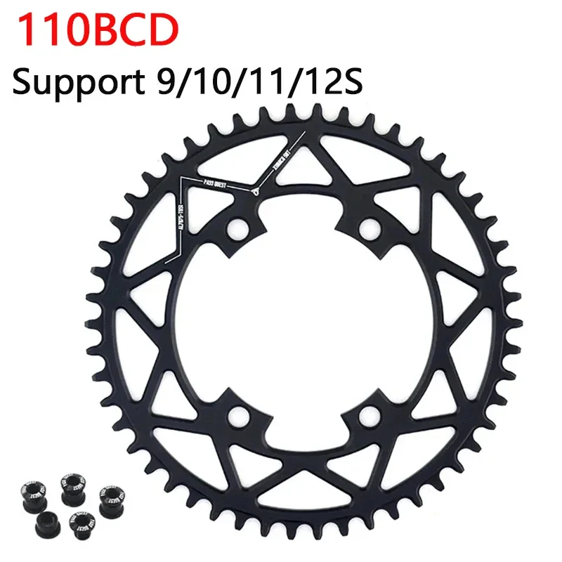 110BCD Round Road Bike Narrow Wide Chainring 36T 38T 40T 42T 46T 50T 58T for SHIMANO R2000 R3000 4700 5800 6800 DA9100 Crankset