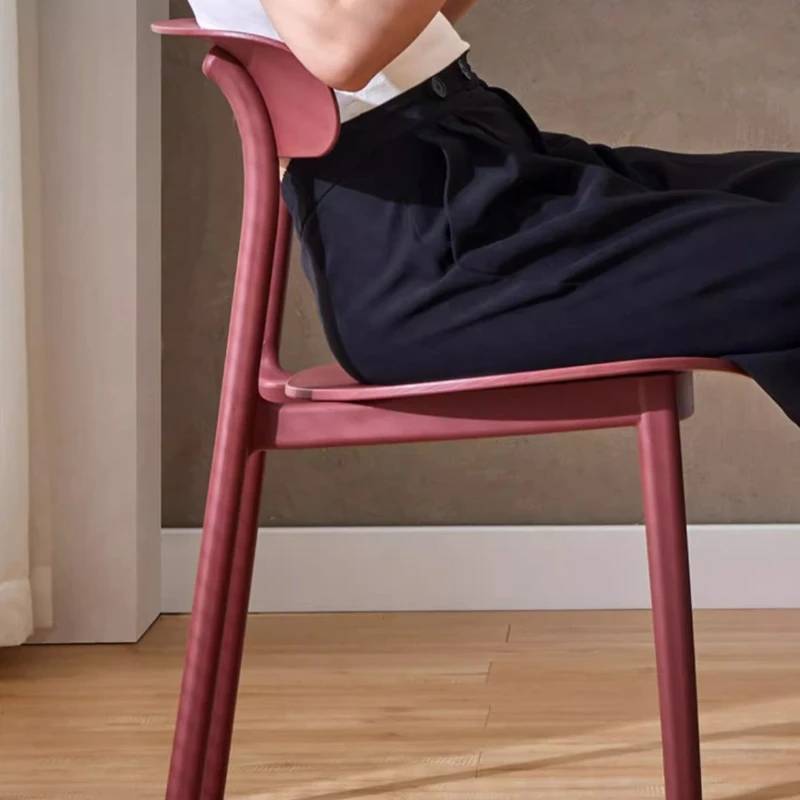 Dining chair household thickened plastic chair can be stacked sedentary comfortable Nordic dining table chair designer creative
