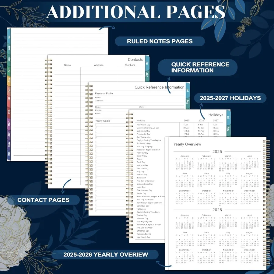 مخطط 20252026 يوليو 2025 يونيو 2026 20252026 مخطط أكاديمي أسبوعي وشهري 9 بوصة × 11 بوصة مقاس A4 عطلات ربط Twinwire Mo #5