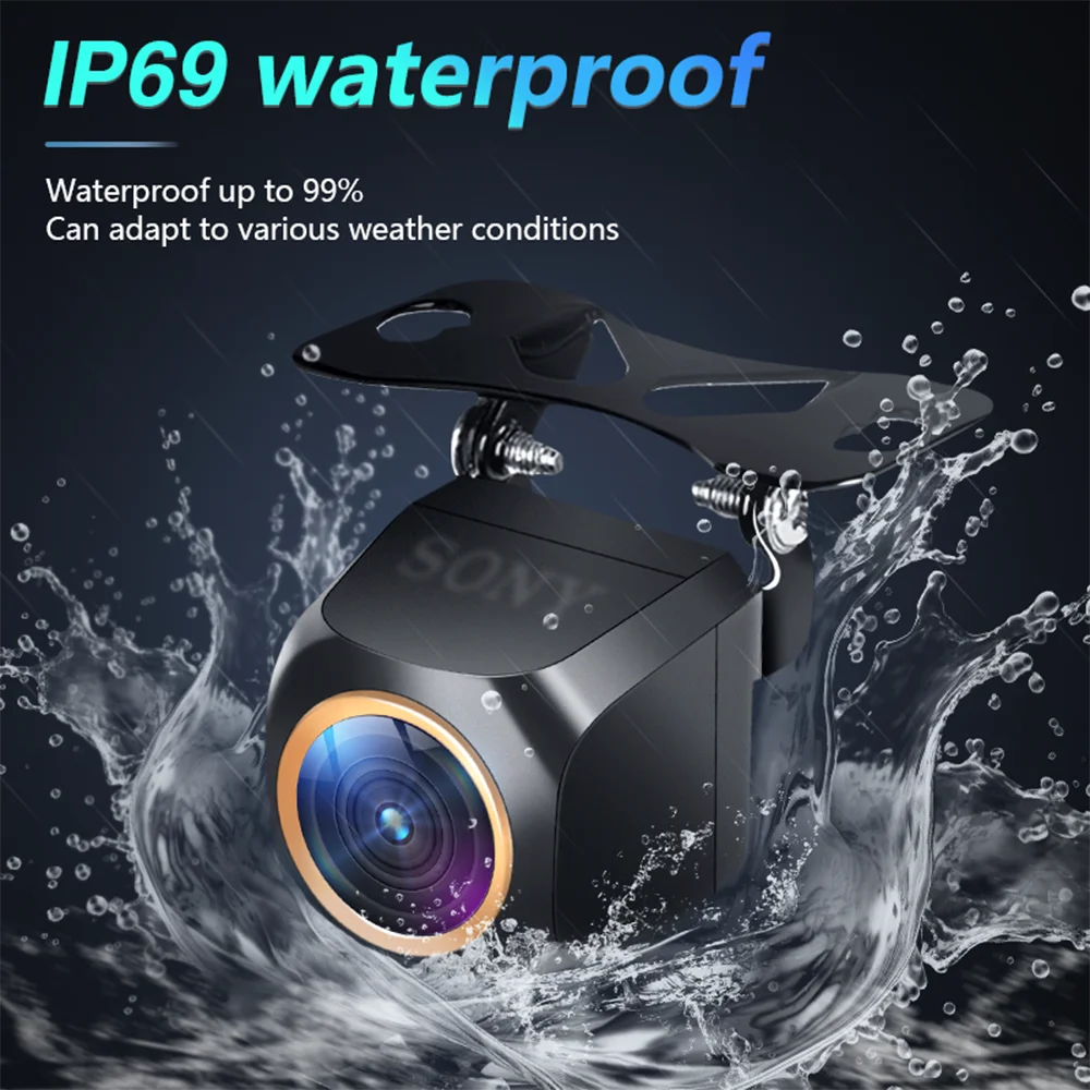 For AHD 1920x1080P Car Rear View Camera 200° Fisheye Golden Lens Full HDR Night Vision Vehicle Back Car Reversing Front Camera
