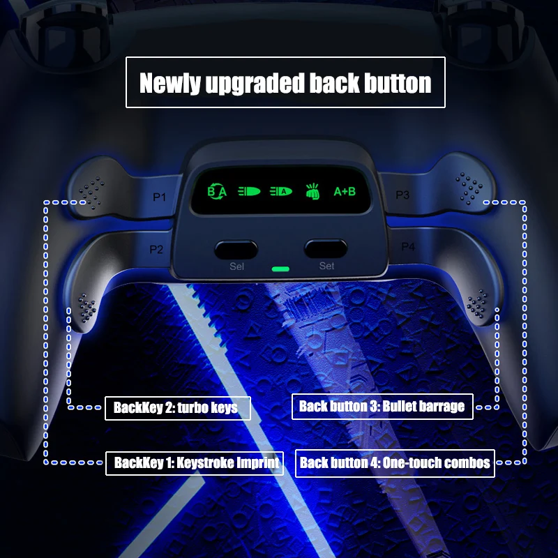 Imagem -03 - Upgrade do Controlador Ps5 com Quatro Botões Traseiros Bullet Strike Combo Move o Mapping Grip Personalização de Atualização Fácil Instalação