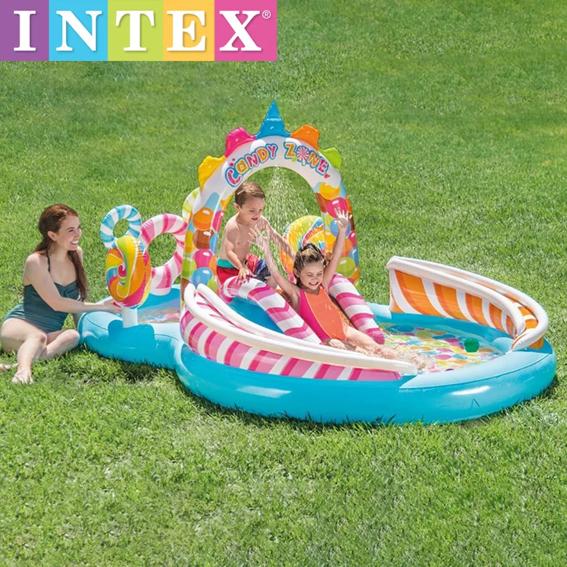 Intex 57149 nadmuchiwane centrum zabaw Park wodny nadmuchiwany basen zjeżdżalnie Intex Candy Zone Play Center