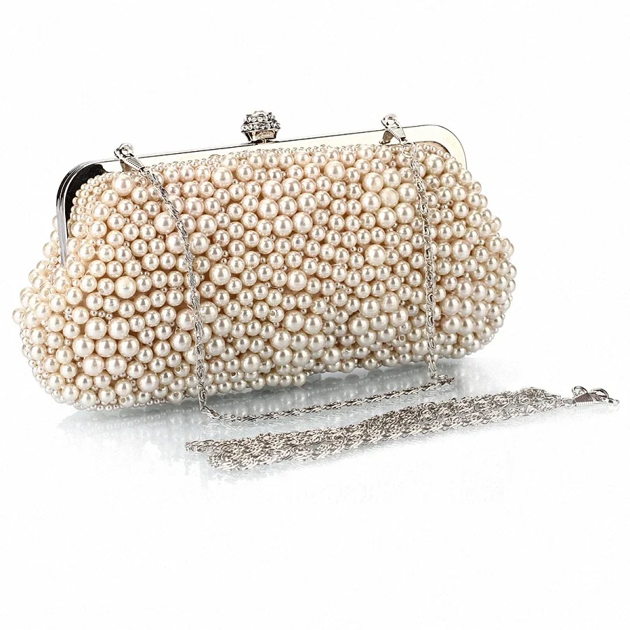 New Rose Beaded Women Evening Bags Day Clutch Purse Evening Bag Shell Design Handmade Wedding Bridal for Wedding