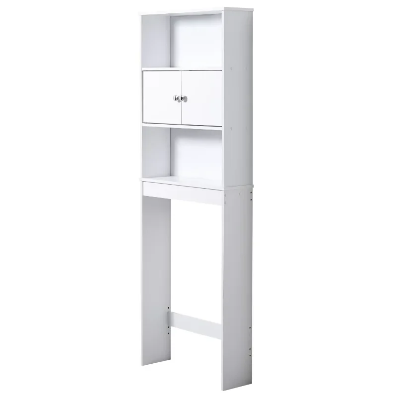 

White 23 in. W Bathroom Space Saver Cabinet with 3 Fixed Shelves, Mainstays over the Toilet Storageshelf