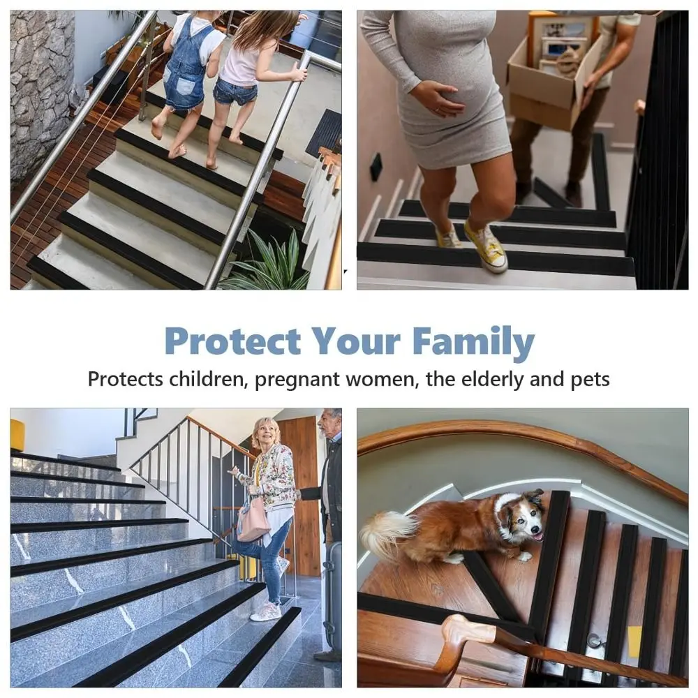 High Quality 100cm Stair Safety Strip Self-Adhesive Flexible Stair Edge Protector Non-Slip Staircase Step Tape Indoor Outdoor