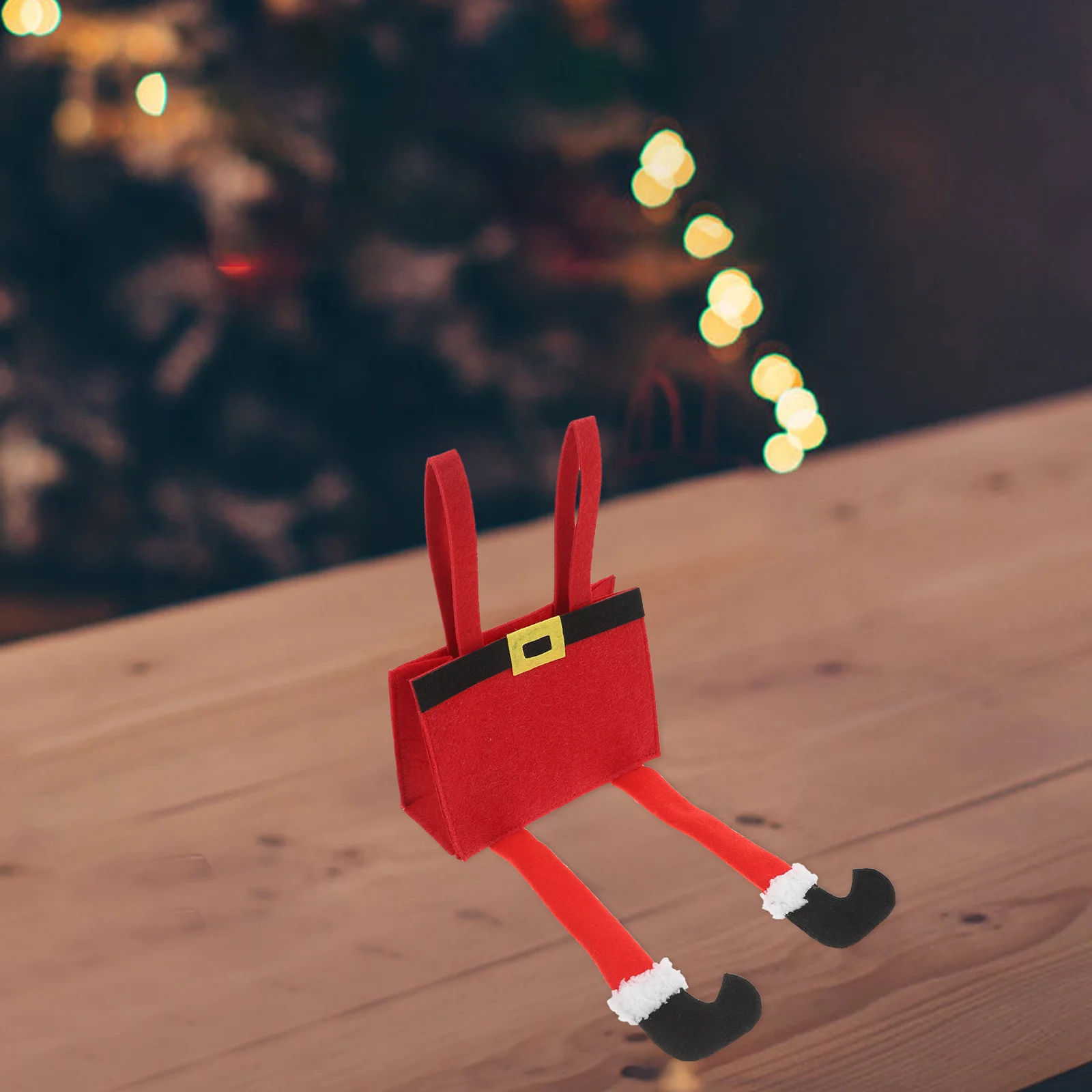 

Christmas Square Candy Bag Green Reusable Handle Party Favor Treat Tote Bag for Kids Holidays Birthday Goodie Bags