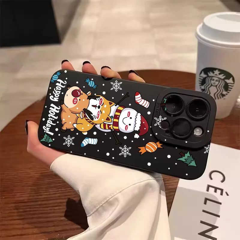 Case For iPhone 16 Case iPhone 15 Pro Max Santa Claus Elk Snowman Christmas Case for iPhone 14 13 12 11 XS X XR 7 8Plus SE Cover