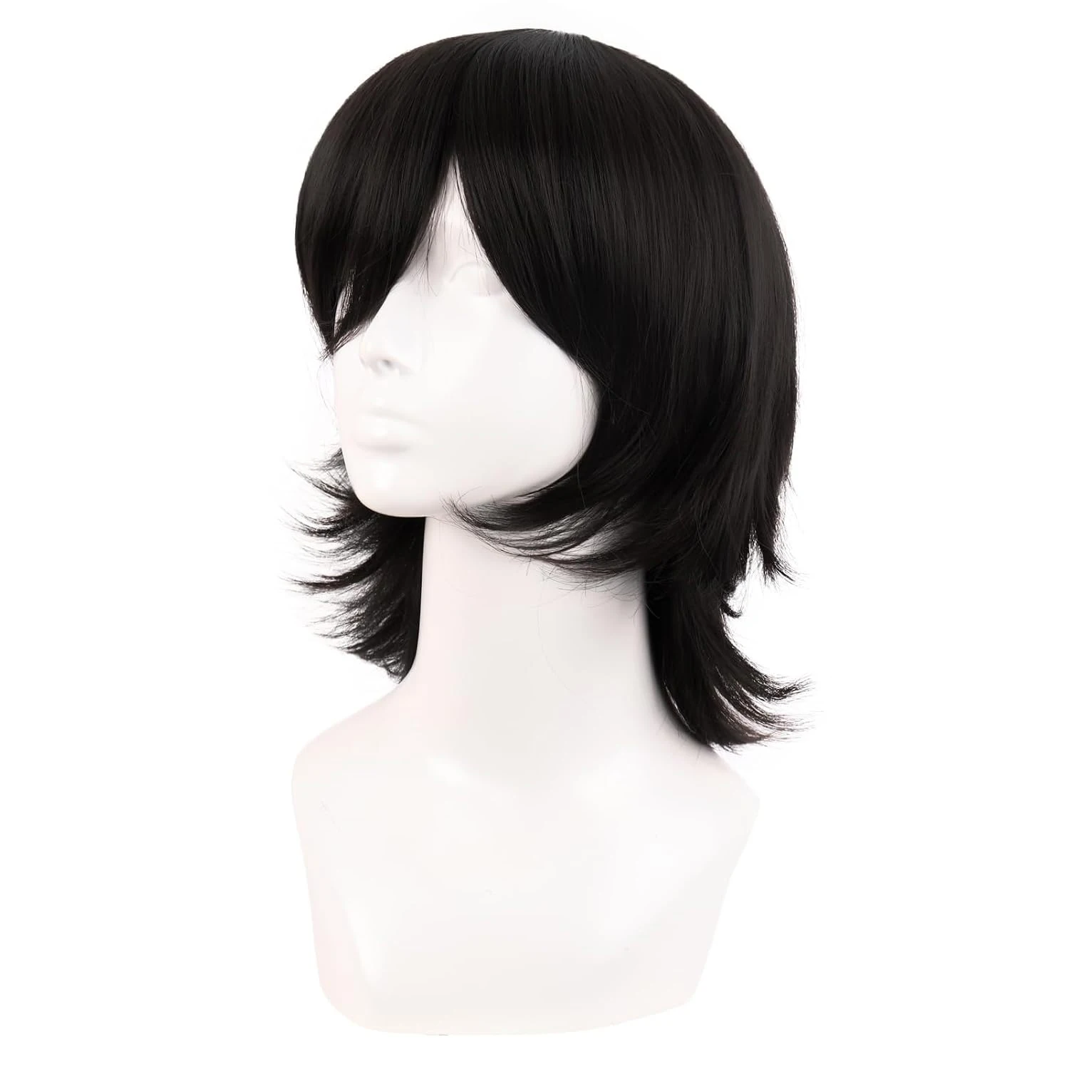 10 Inch Short Cosplay Wolf Tail Synthetic Side Bangs Party Wig image 3