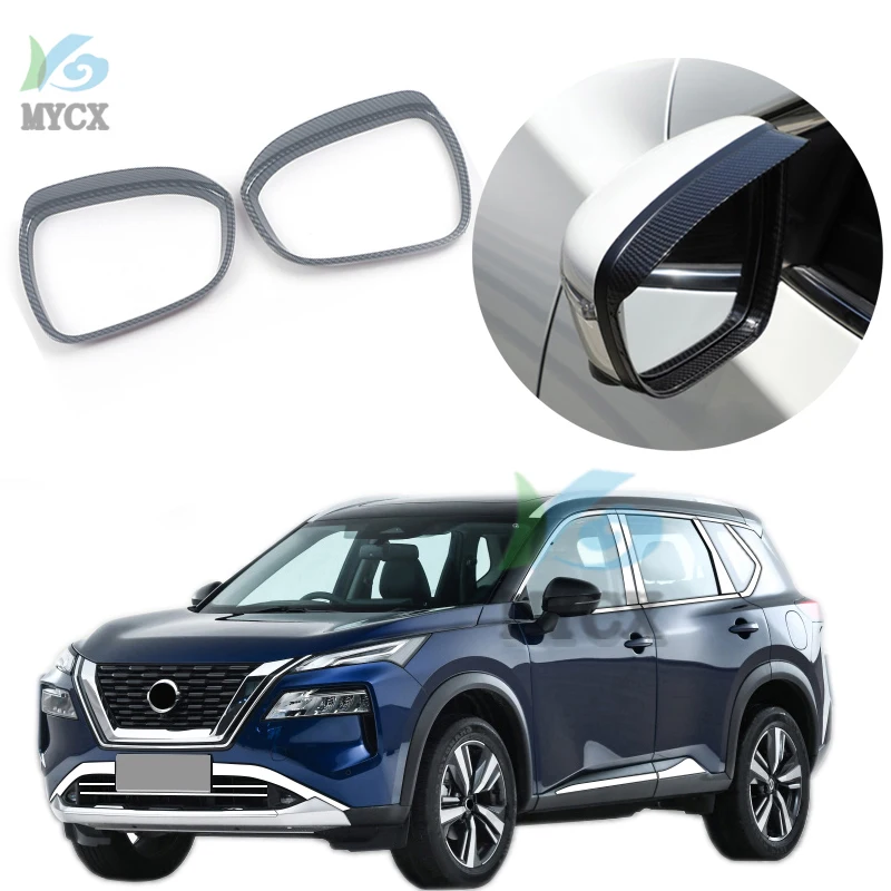 

For nissan x-trail T33 2022 2pcs Car Rearview Mirror Rain Eyebrow Protector Rain Cover Car Rearview Mirror Sun Visor Shade Rain