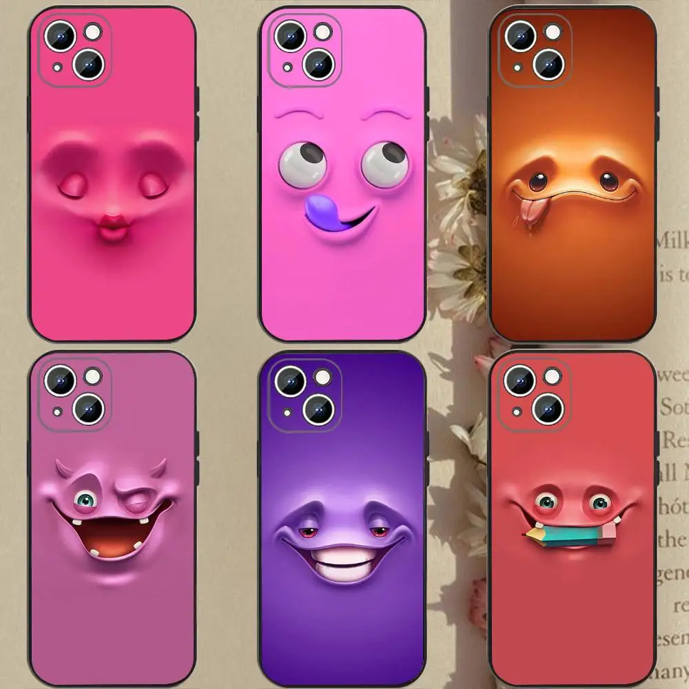

Чехол для телефона с забавным лицом, магнитный силиконовый мягкий чехол для iPhone 17, 16, 15, 14, 13, 12, 11 Plus Pro Max Air