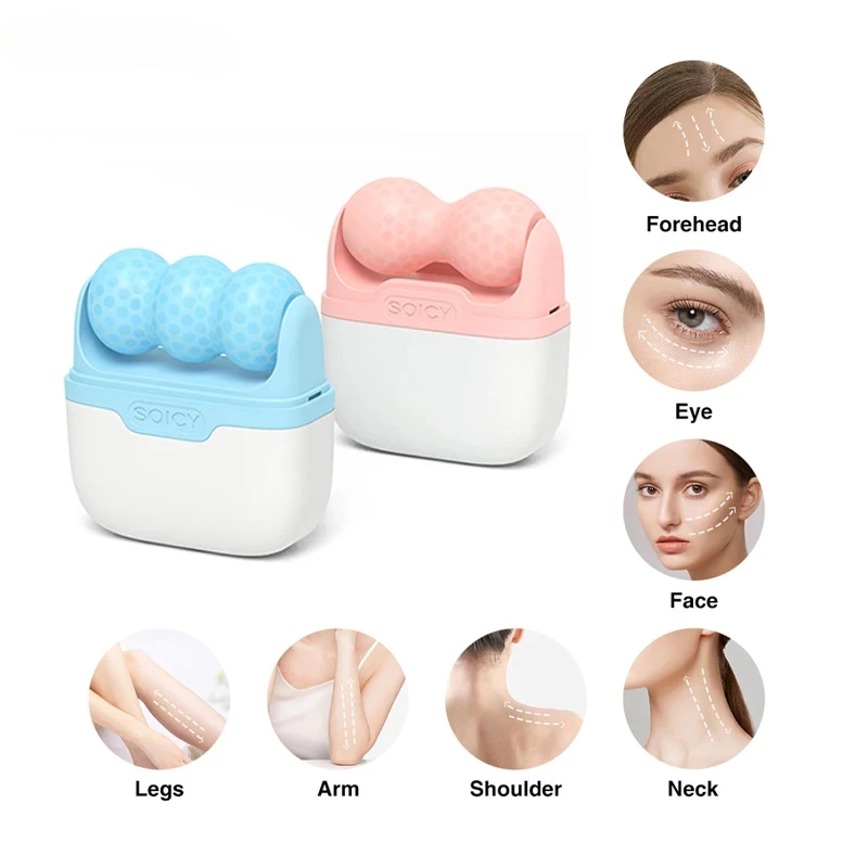 Double Head Ice Roller Portable and Compact Design Ice Roller Beauty Device Gua Sha  Face Massager  Beauty Roller Tool Face