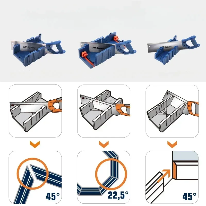 Imagem -05 - Ângulo Oblíquo Ferramentas de Corte Mitre Saw Box Carpintaria Gesso Board Mitra Saw Armários Woodboard Fixação Clamp