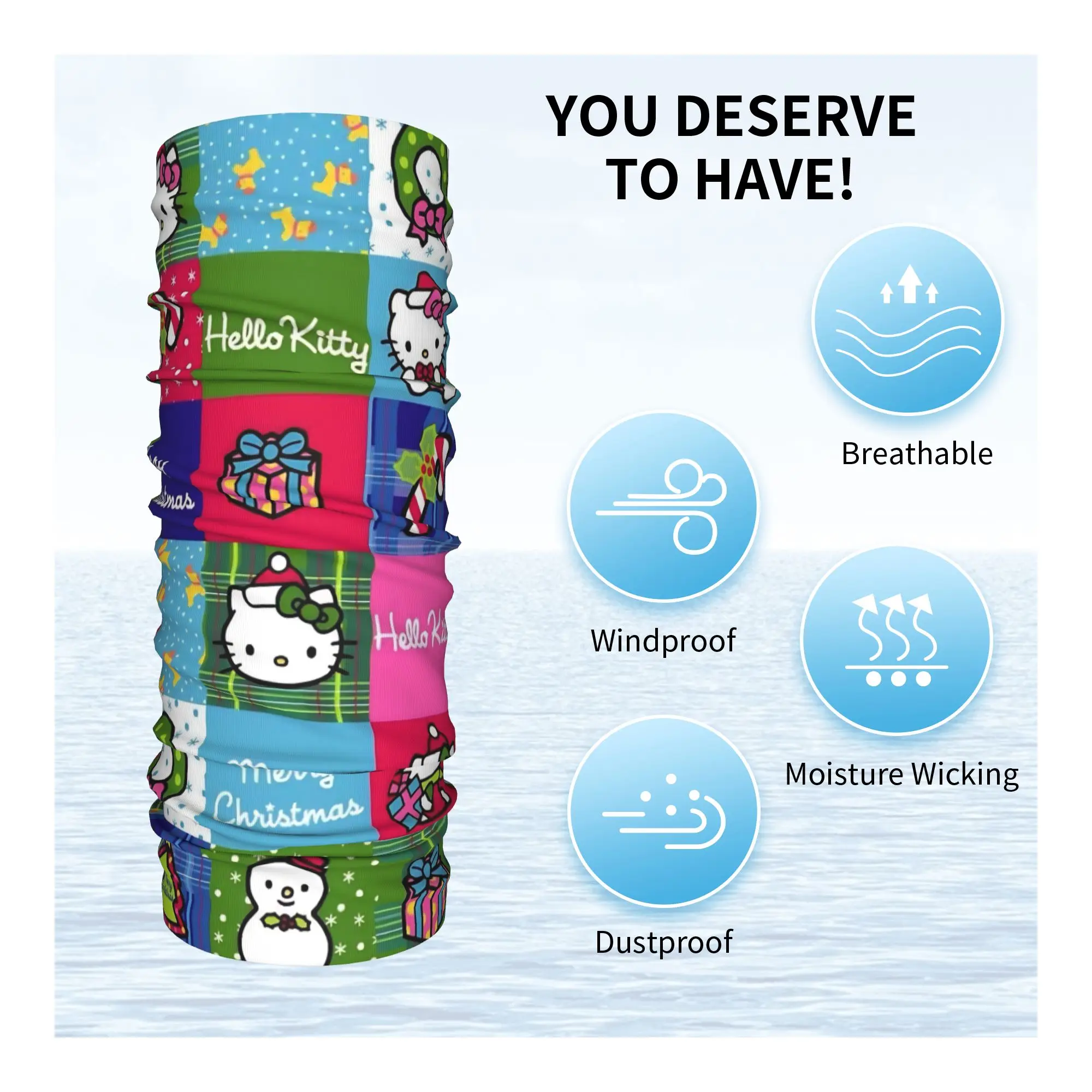 مرحبا كيتي الكرتون منقوشة باندانا الرقبة الجراب المطبوعة أقنعة قناع وشاح الدراجات الرياضة في الهواء الطلق الرجال النساء الكبار تنفس #4